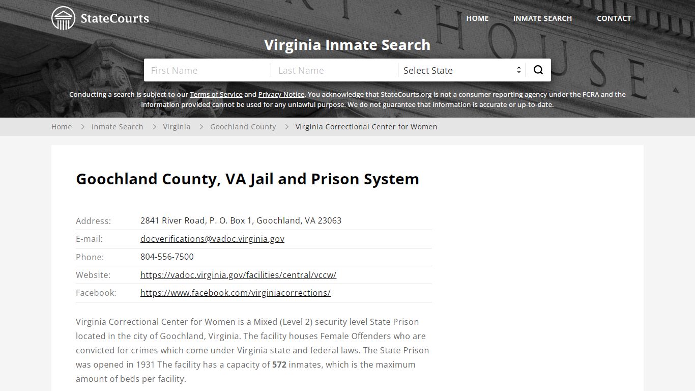 Goochland County, VA Jail and Prison System - State Courts